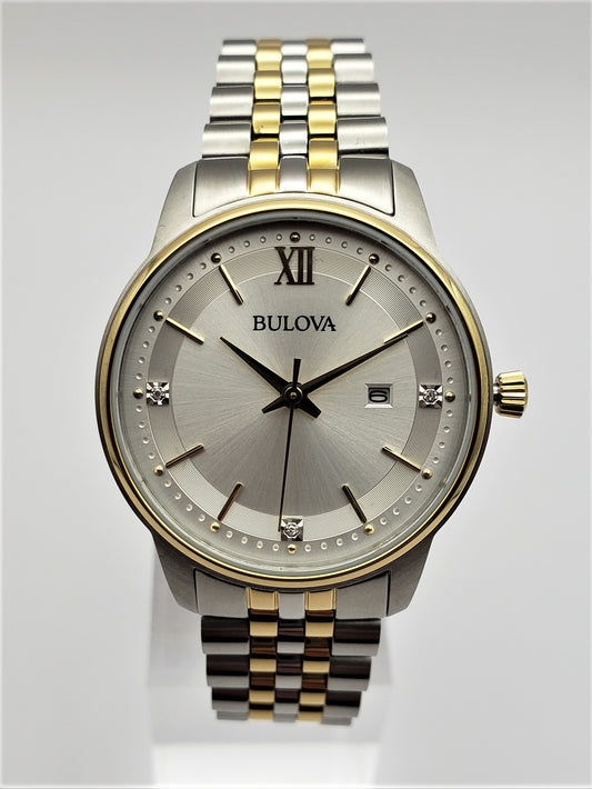 Bulova Women's Silver-White Classic Diamond Dress Watch