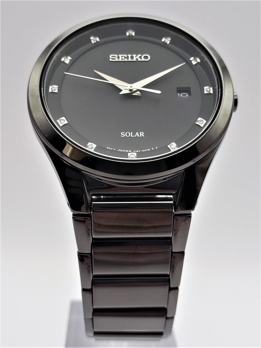 Seiko Men's Black Solar Dress Watch
