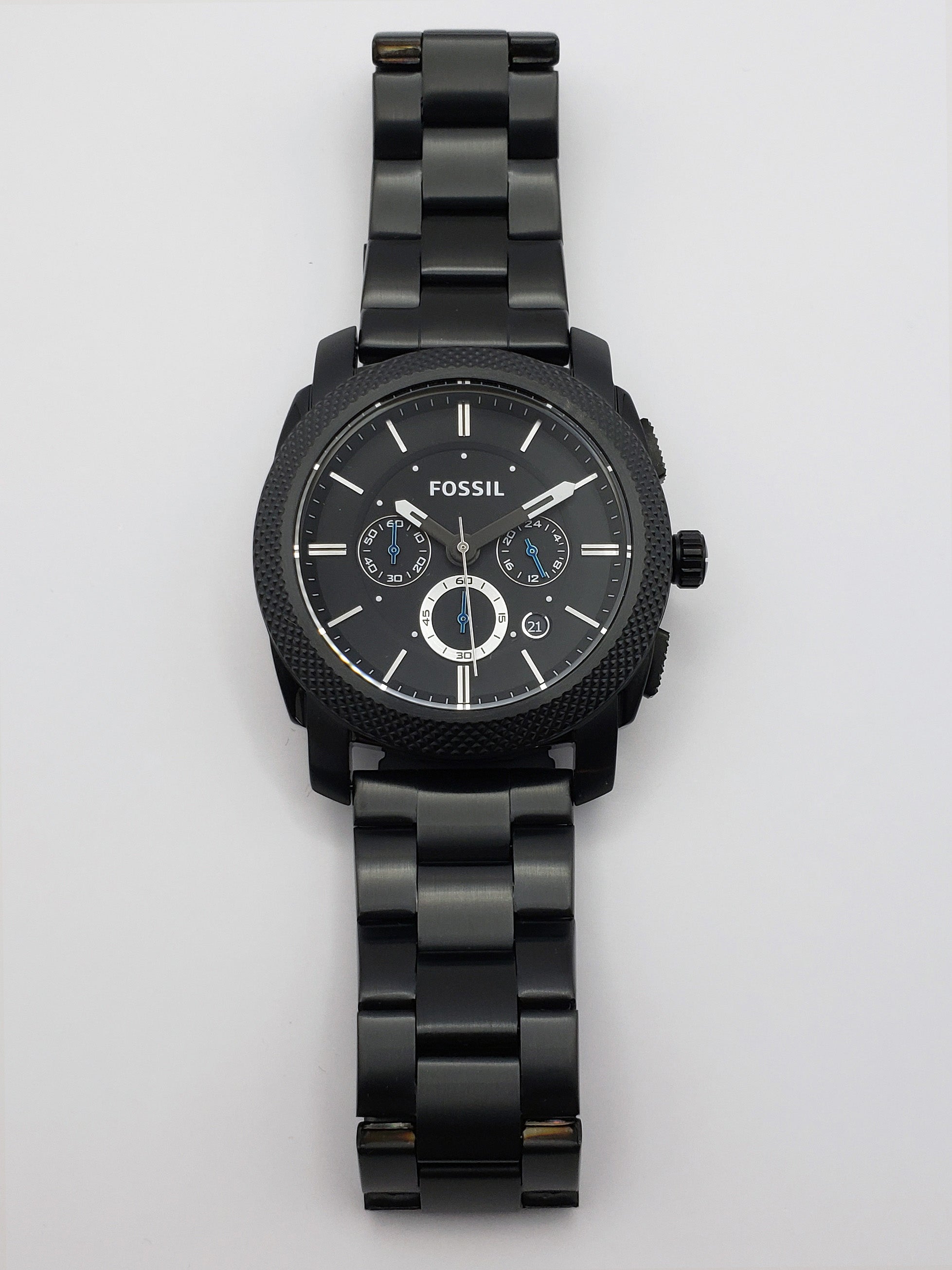 Matte black fossil hot sale men's watch