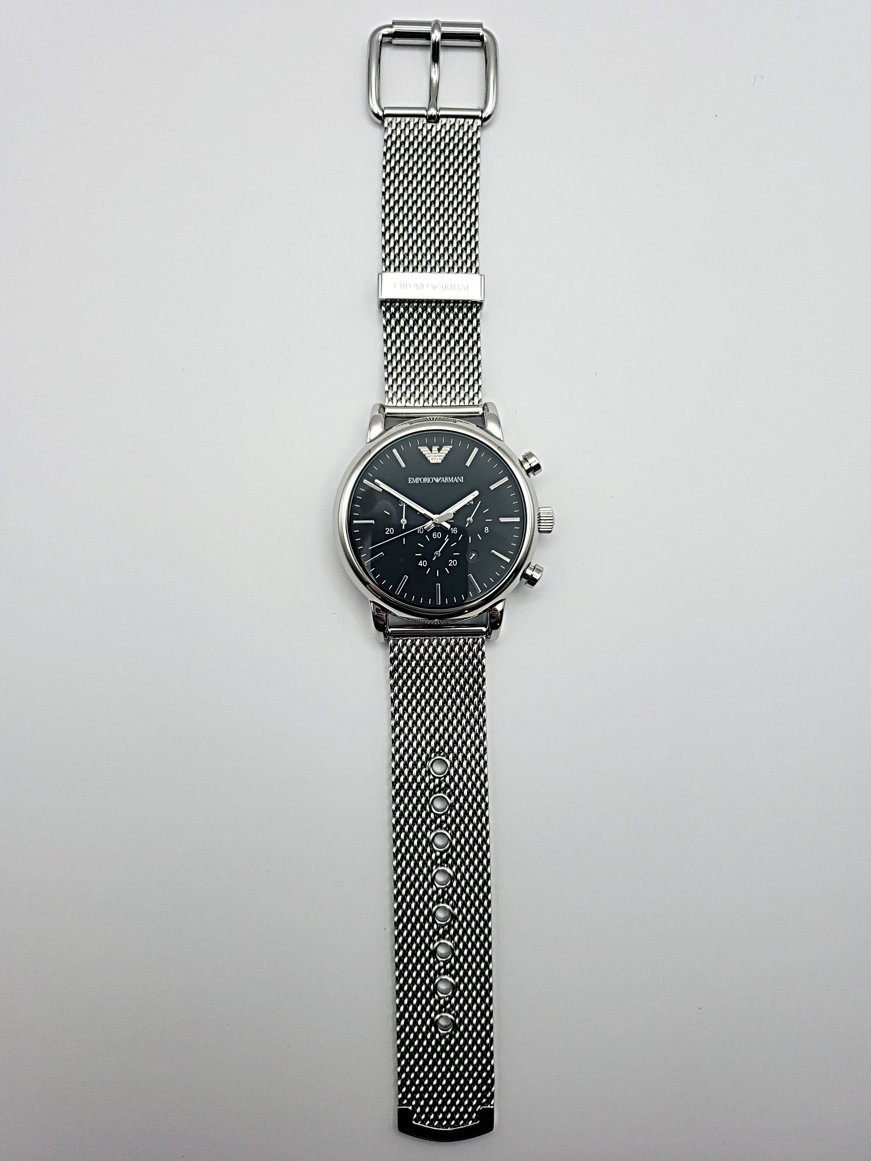 Mens armani mesh sale watch