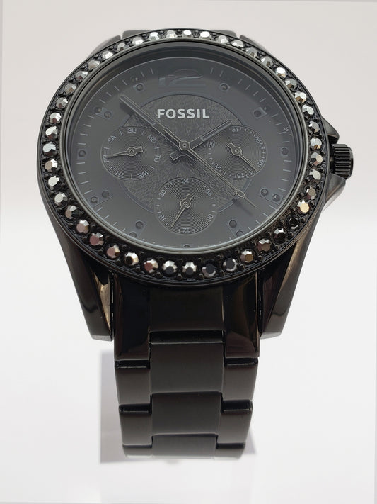 Fossil Women's Riley Stainless Steel Crystal-Accented Watch